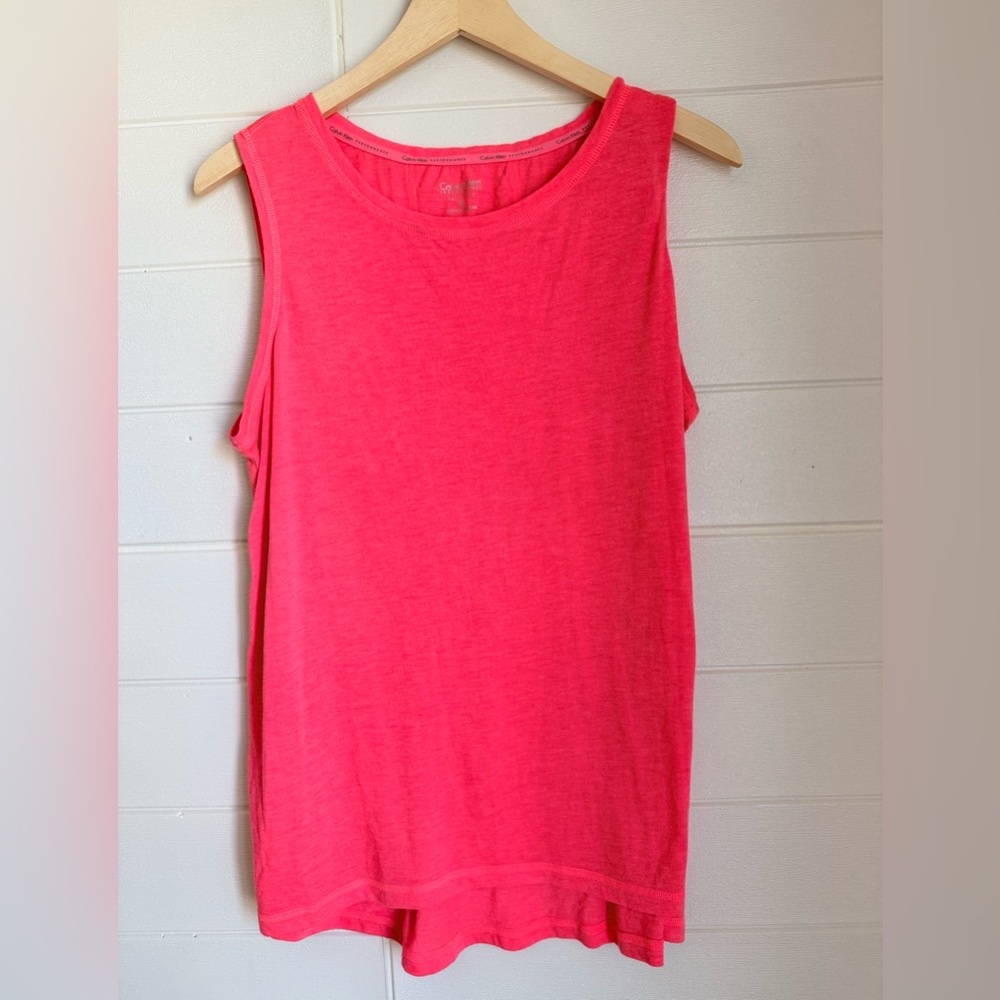 Calvin Klein Performance Quick Dry Vibrant Pink Athletic Tank Top